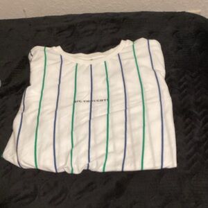 Big Thought White Striped Long Sleeve Tee